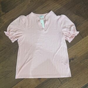 Textured V-neck Top
